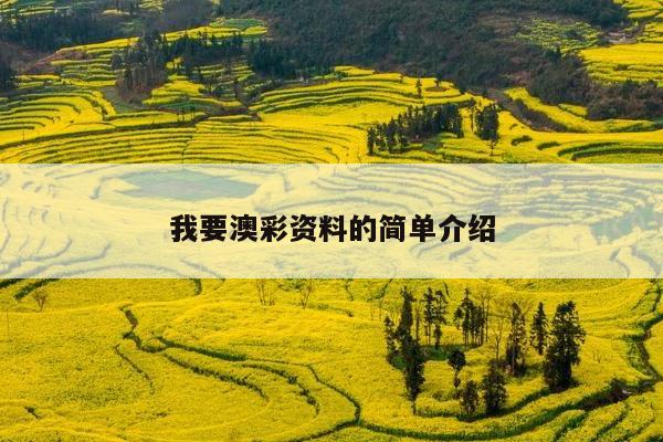 我要澳彩资料的简单介绍